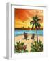 Tropical Island Sunset-Messina Graphix-Framed Giclee Print