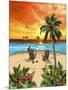 Tropical Island Sunset-Messina Graphix-Mounted Giclee Print