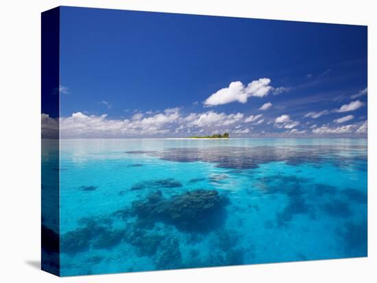 Tropical Island Surrounded by Lagoon, Maldives, Indian Ocean-Papadopoulos Sakis-Stretched Canvas