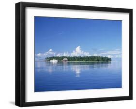 Tropical Island with Palm Trees, Surrounded by the Sea in the Maldive Islands, Indian Ocean-Tovy Adina-Framed Photographic Print