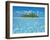 Tropical lagoon with palm island, Maldives-Frank Krahmer-Framed Giclee Print