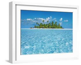 Tropical lagoon with palm island, Maldives-Frank Krahmer-Framed Giclee Print