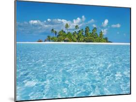 Tropical lagoon with palm island, Maldives-Frank Krahmer-Mounted Giclee Print