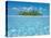 Tropical lagoon with palm island, Maldives-Frank Krahmer-Stretched Canvas