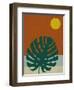 Tropical Leaf and Blue Moon-Jasmine Woods-Framed Art Print