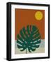 Tropical Leaf and Blue Moon-Jasmine Woods-Framed Art Print