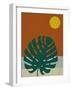 Tropical Leaf and Blue Moon-Jasmine Woods-Framed Art Print