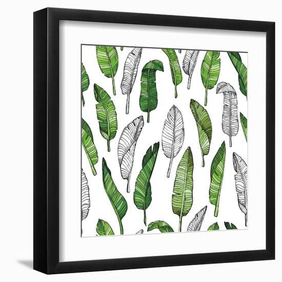 Tropical Leaf Illustration-Mirifada-Framed Art Print