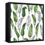 Tropical Leaf Illustration-Mirifada-Framed Stretched Canvas