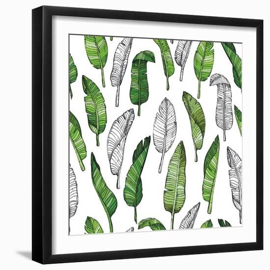 Tropical Leaf Illustration-Mirifada-Framed Art Print