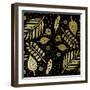 Tropical Leaf Pattern Gold-Ashley Santoro-Framed Giclee Print