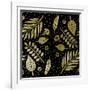 Tropical Leaf Pattern Gold-Ashley Santoro-Framed Giclee Print