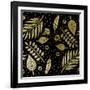 Tropical Leaf Pattern Gold-Ashley Santoro-Framed Giclee Print