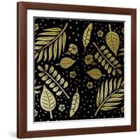 Tropical Leaf Pattern Gold-Ashley Santoro-Framed Giclee Print