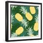 Tropical Leaf Pineapple-lilalove-Framed Art Print