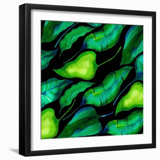 Tropical leaves, dark 2018-Andrew Watson-Framed Giclee Print