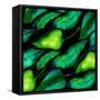 Tropical leaves, dark 2018-Andrew Watson-Framed Stretched Canvas