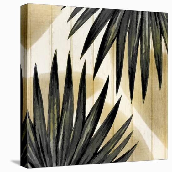 Tropical Leaves Golden 1-Kimberly Allen-Stretched Canvas
