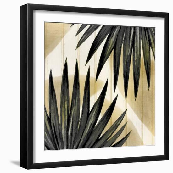 Tropical Leaves Golden 1-Kimberly Allen-Framed Art Print