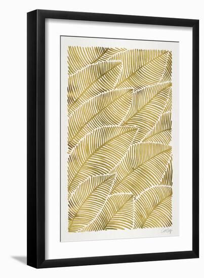 Tropical Leaves in Blues-Cat Coquillette-Framed Art Print