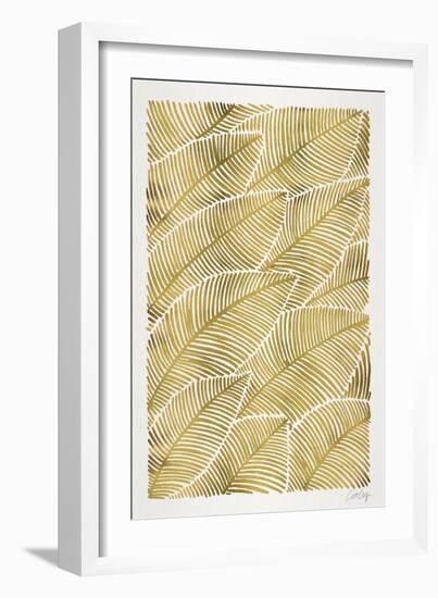 Tropical Leaves in Blues-Cat Coquillette-Framed Art Print