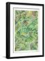 Tropical Leaves in Greens-Cat Coquillette-Framed Art Print