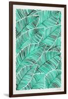 Tropical Leaves in Turquoise-Cat Coquillette-Framed Art Print