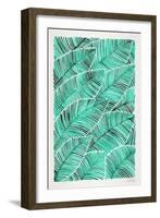 Tropical Leaves in Turquoise-Cat Coquillette-Framed Art Print