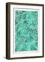 Tropical Leaves in Turquoise-Cat Coquillette-Framed Art Print