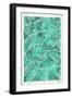 Tropical Leaves in Turquoise-Cat Coquillette-Framed Art Print