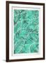 Tropical Leaves in Turquoise-Cat Coquillette-Framed Art Print