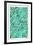 Tropical Leaves in Turquoise-Cat Coquillette-Framed Art Print