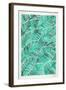 Tropical Leaves in Turquoise-Cat Coquillette-Framed Art Print