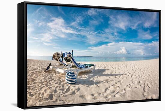 Tropical Maldives Beach - Vacation Concept-Andrey Armyagov-Framed Stretched Canvas