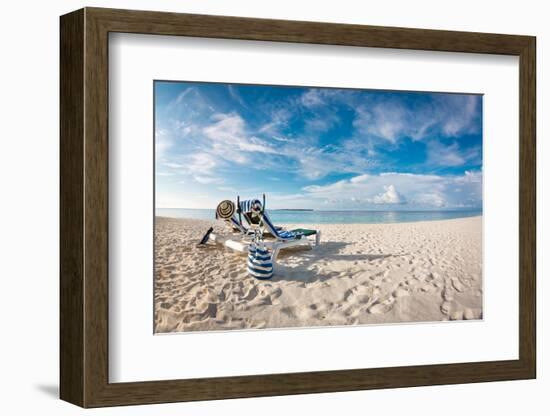 Tropical Maldives Beach - Vacation Concept-Andrey Armyagov-Framed Photographic Print