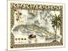 Tropical Map of Cuba-Vision Studio-Mounted Art Print