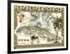 Tropical Map of Cuba-Vision Studio-Framed Art Print