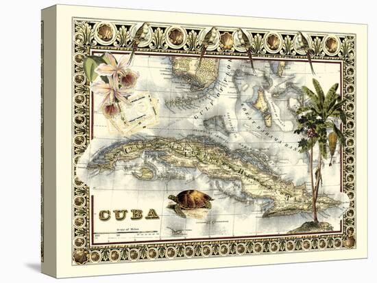 Tropical Map of Cuba-Vision Studio-Stretched Canvas