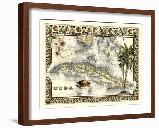 Tropical Map of Cuba-Vision Studio-Framed Art Print