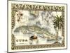 Tropical Map of Cuba-Vision Studio-Mounted Art Print