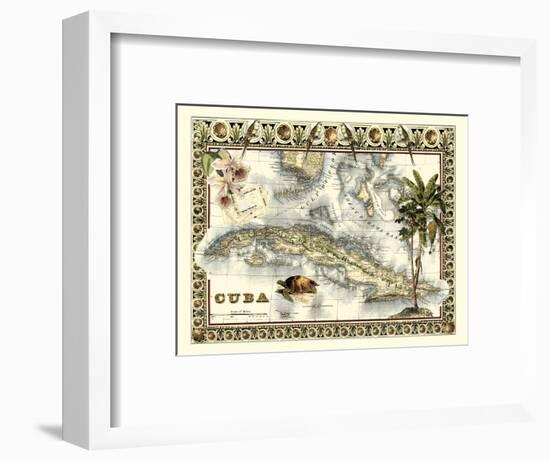 Tropical Map of Cuba-Vision Studio-Framed Art Print