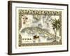 Tropical Map of Cuba-Vision Studio-Framed Art Print