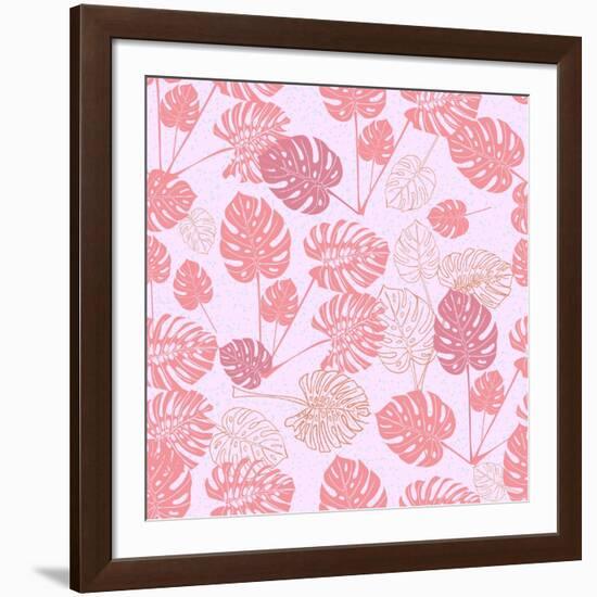 Tropical Monstera Leaves-zzayko-Framed Art Print