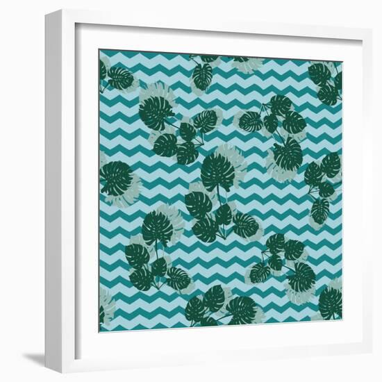 Tropical Monstera Leaves-zzayko-Framed Art Print