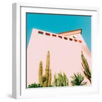 Tropical Mood - Cacti and Greens on Pink-Evgeniya Porechenskaya-Framed Photographic Print