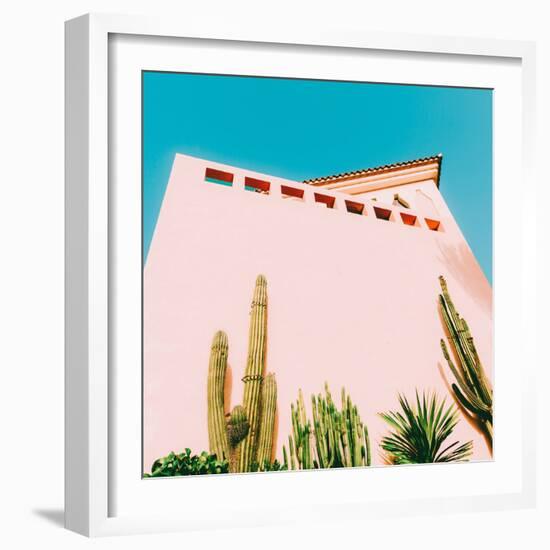 Tropical Mood - Cacti and Greens on Pink-Evgeniya Porechenskaya-Framed Photographic Print