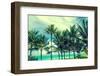 Tropical Palm Trees on the Miami Beach near the Ocean, Florida, Usa, Retro Styled-EllenSmile-Framed Photographic Print