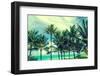 Tropical Palm Trees on the Miami Beach near the Ocean, Florida, Usa, Retro Styled-EllenSmile-Framed Photographic Print