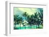 Tropical Palm Trees on the Miami Beach near the Ocean, Florida, Usa, Retro Styled-EllenSmile-Framed Photographic Print