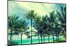 Tropical Palm Trees on the Miami Beach near the Ocean, Florida, Usa, Retro Styled-EllenSmile-Mounted Photographic Print